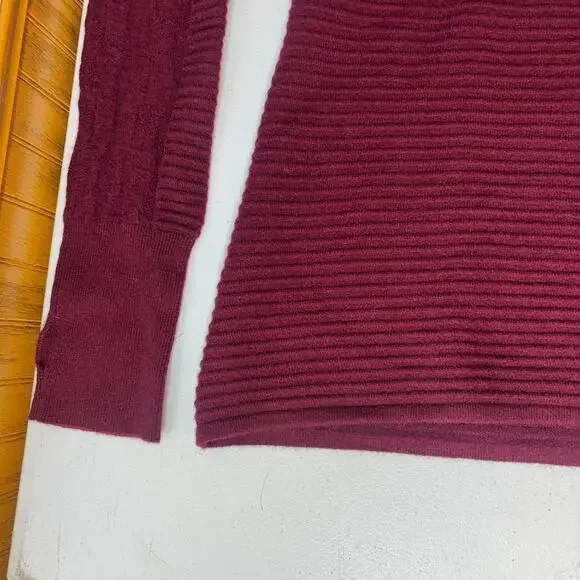 Obermeyer Women's Dolly Cashmere Blend 1/2 Zip Sweater L Maroon Long Sleeve - Picture 13 of 16